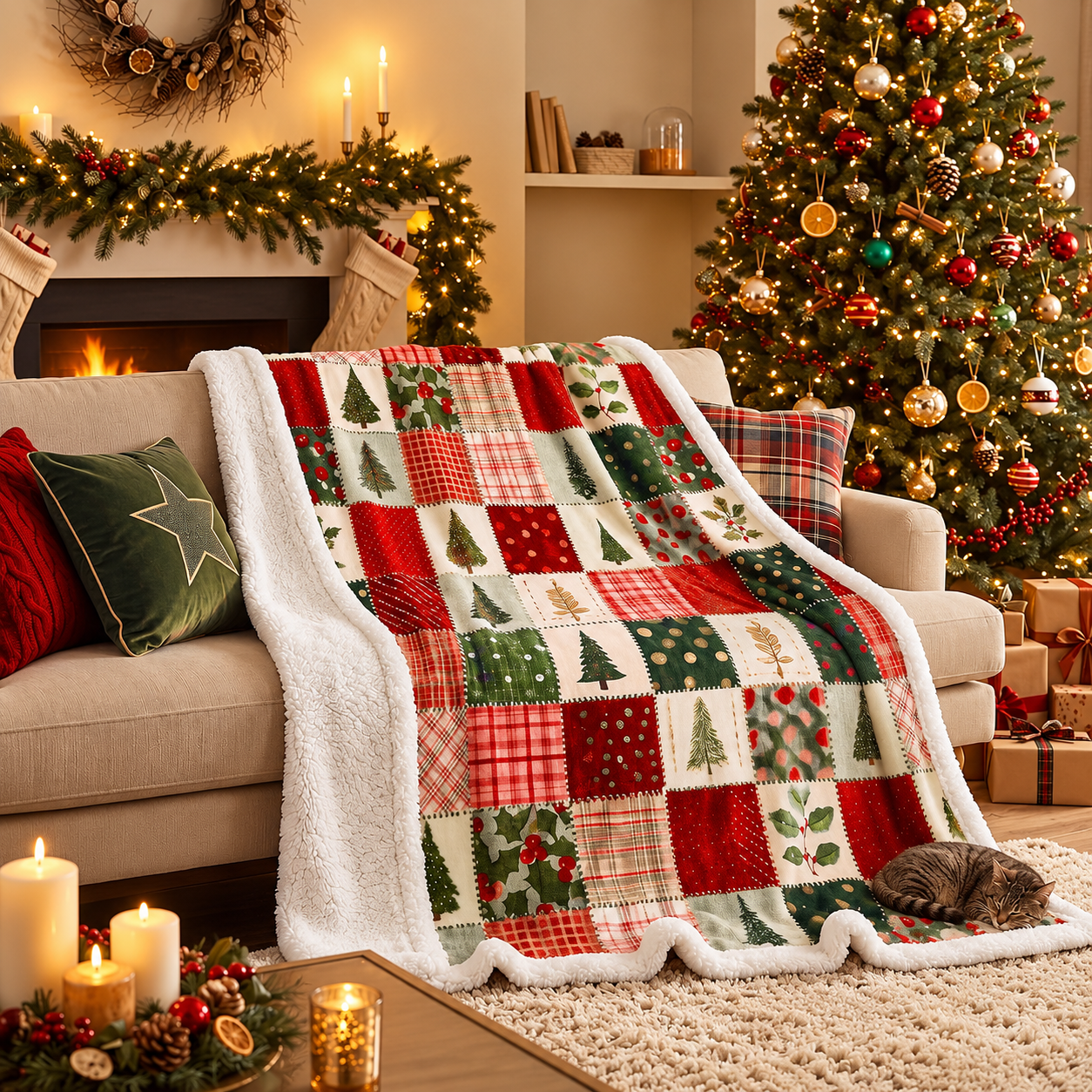 Soft Christmas Blanket For Couch And Bed