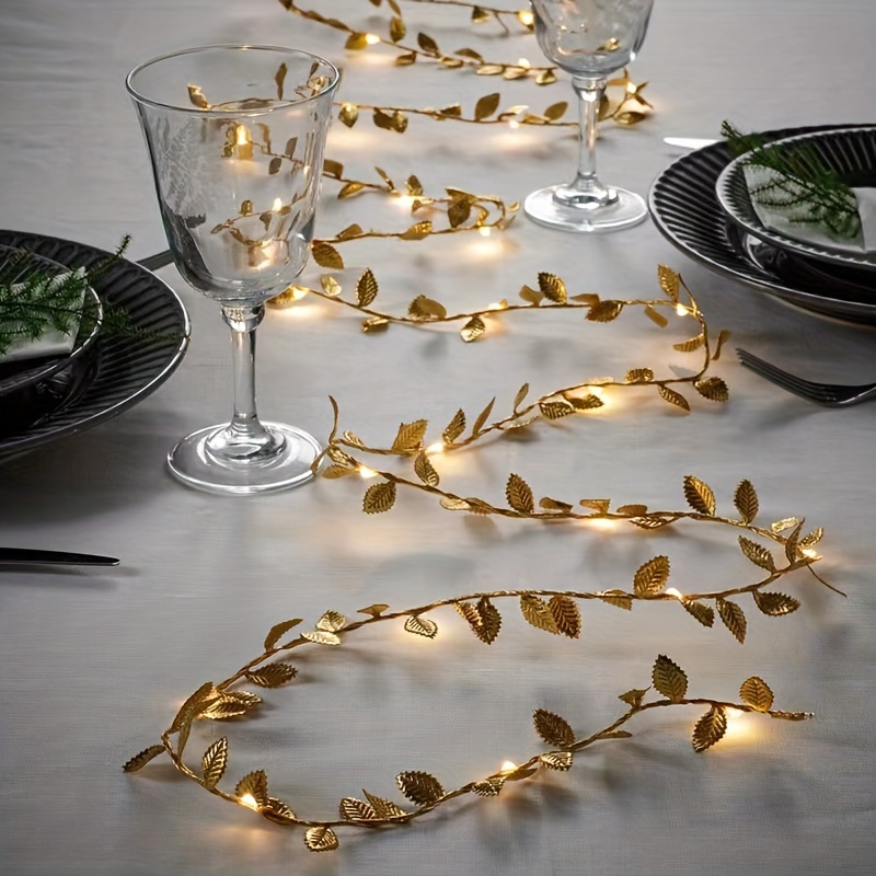 Battery Powered Leaf LED String Lights for Home and Holiday Decor