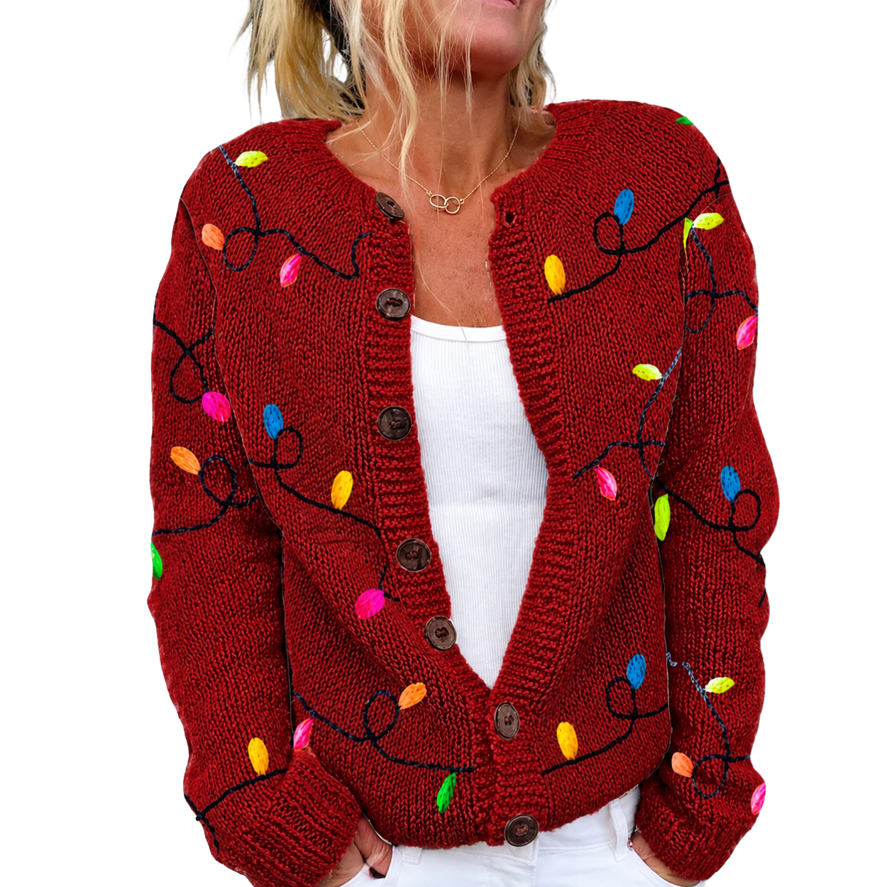Christmas Knit Cardigan Sweater For Women 