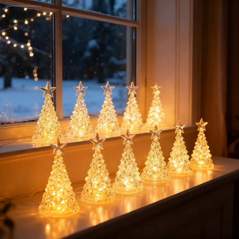 Christmas Star Tree Crystal Mini LED Festive Decor Lights