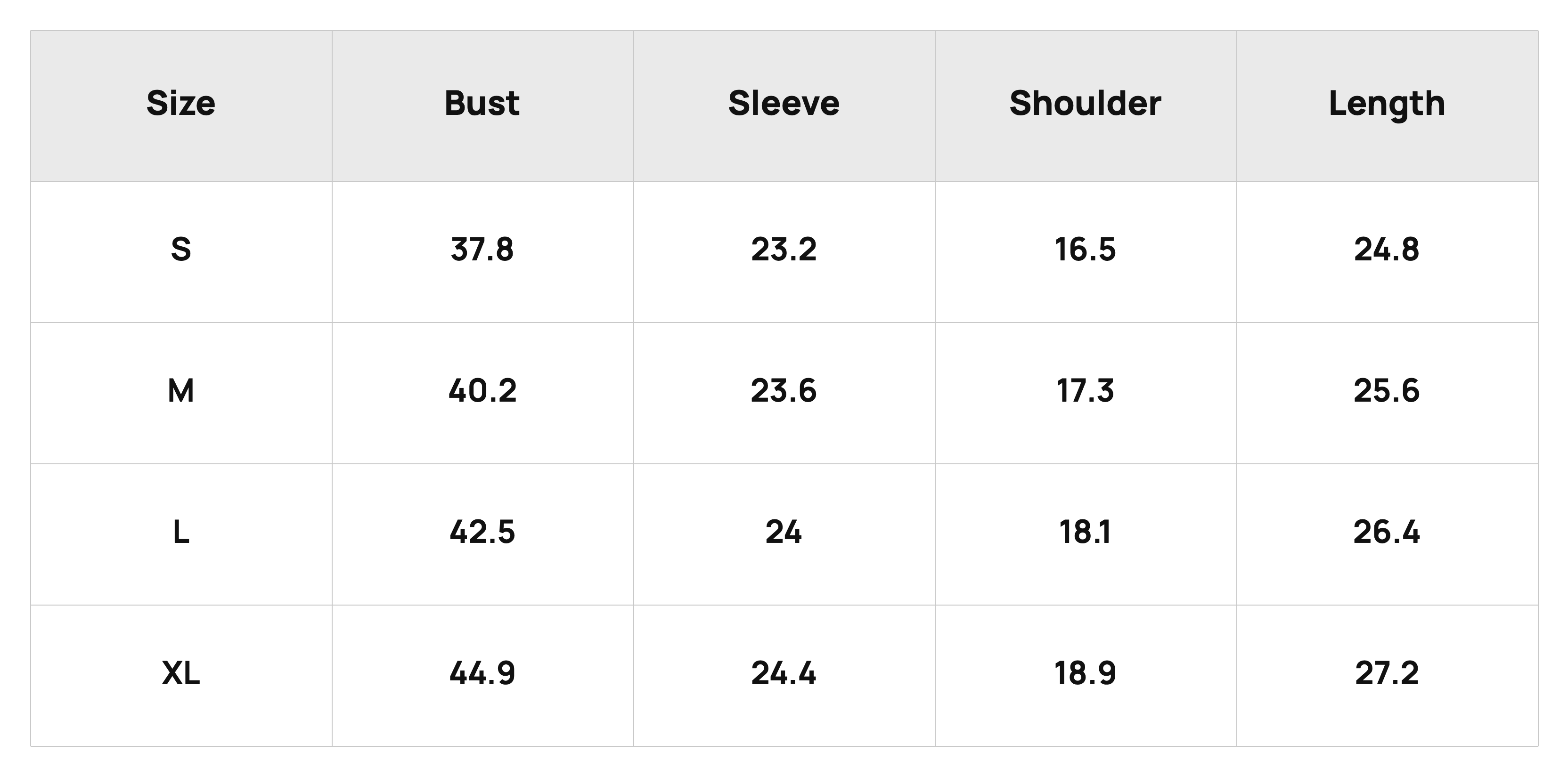 Size Chart