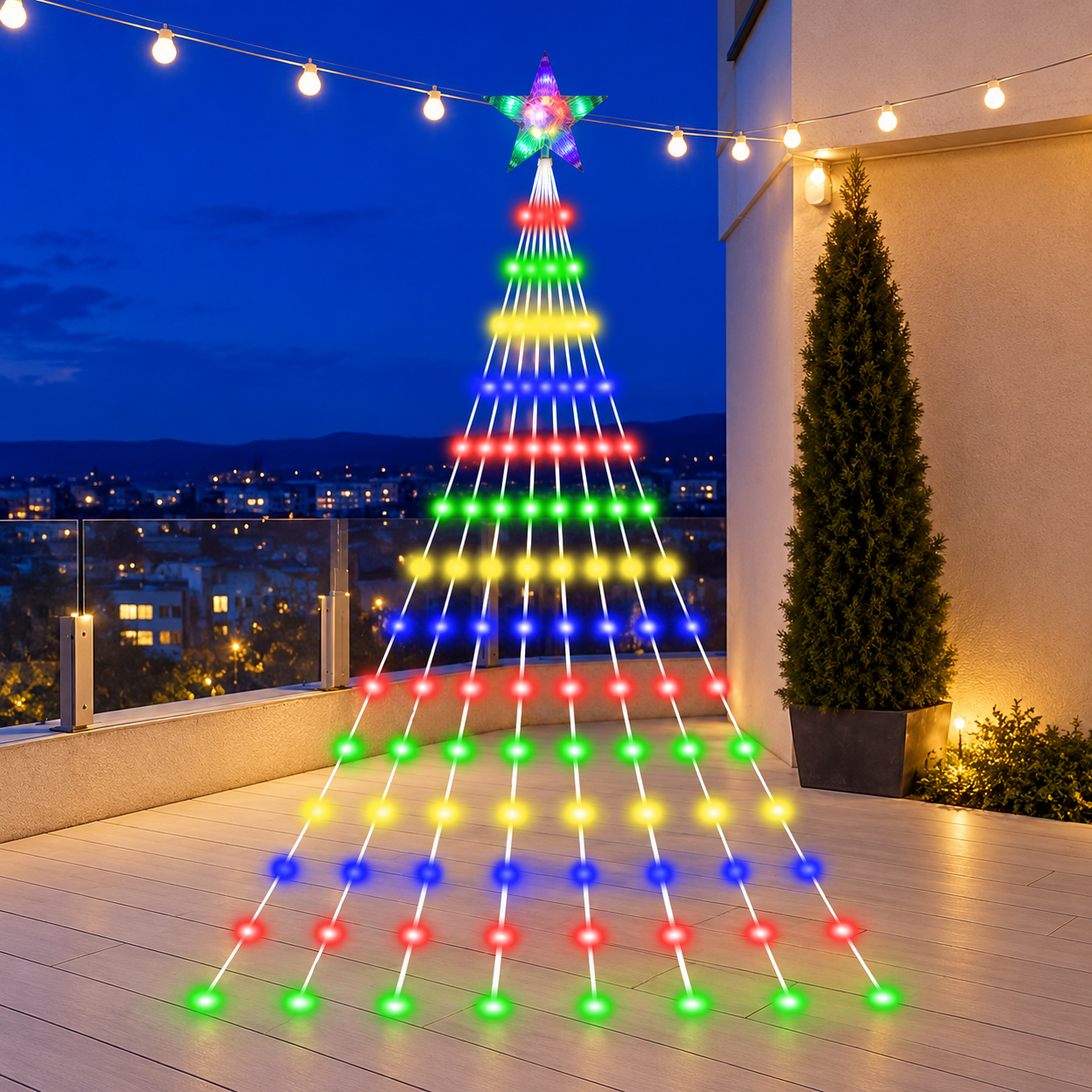 Star Curtain String Lights For Room Wedding And Party Decor