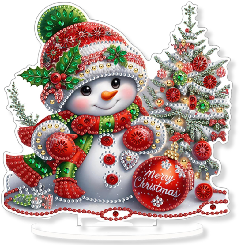 Christmas Snowman Tabletop Diamond Art Kit for Adults