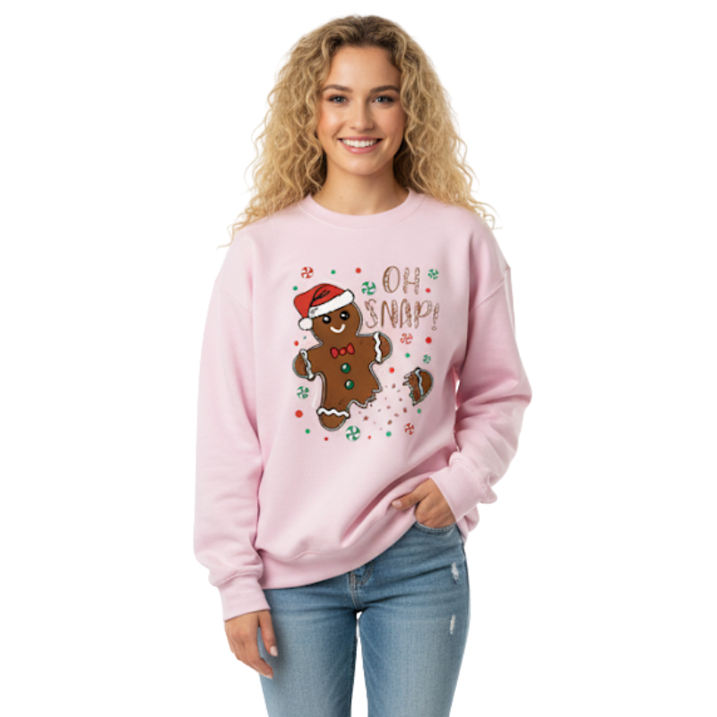 Women Christmas Gingerbread Graphic Sweatshirt