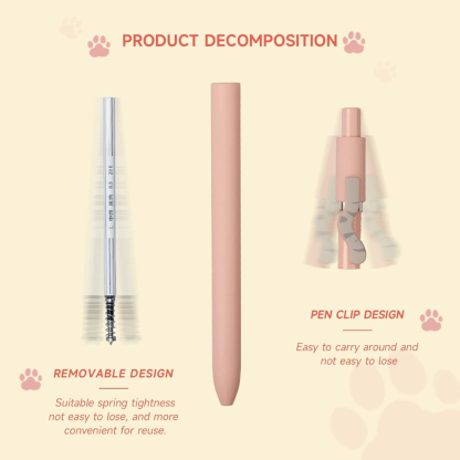Cat Tail Gel Pens With Set 0.5mm Black Ink Fine Point Set Of 4