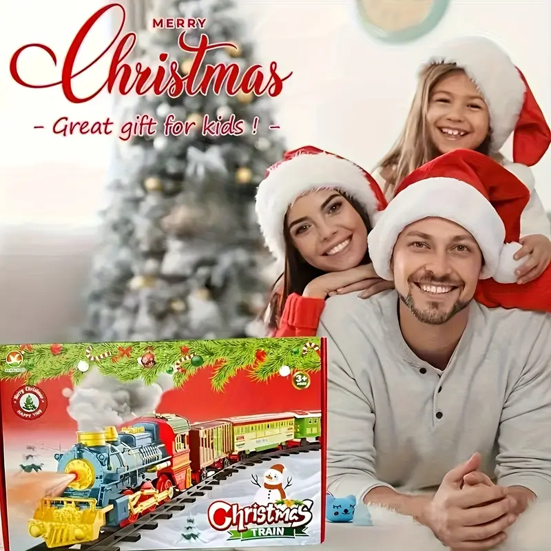 Christmas Electric Track Set With Music And Lights For Kids