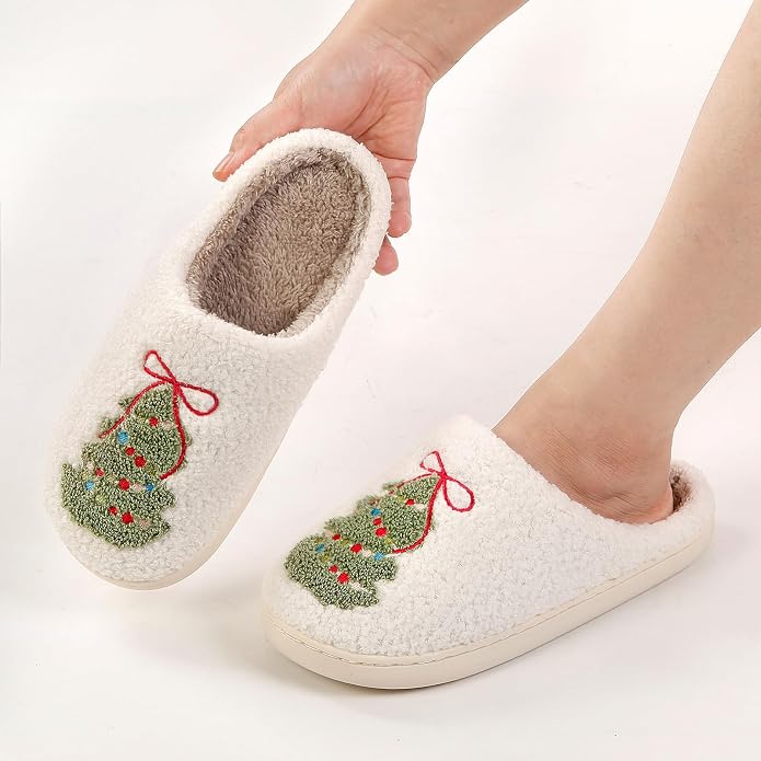 Christmas Soft Warm House Slippers Non Slip Indoor Outdoor Slippers