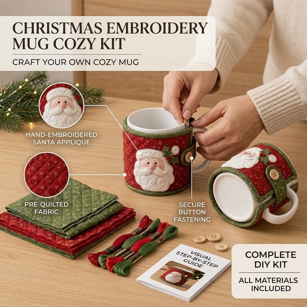 Christmas Quilted Mug Sewing Kit For Men And Women