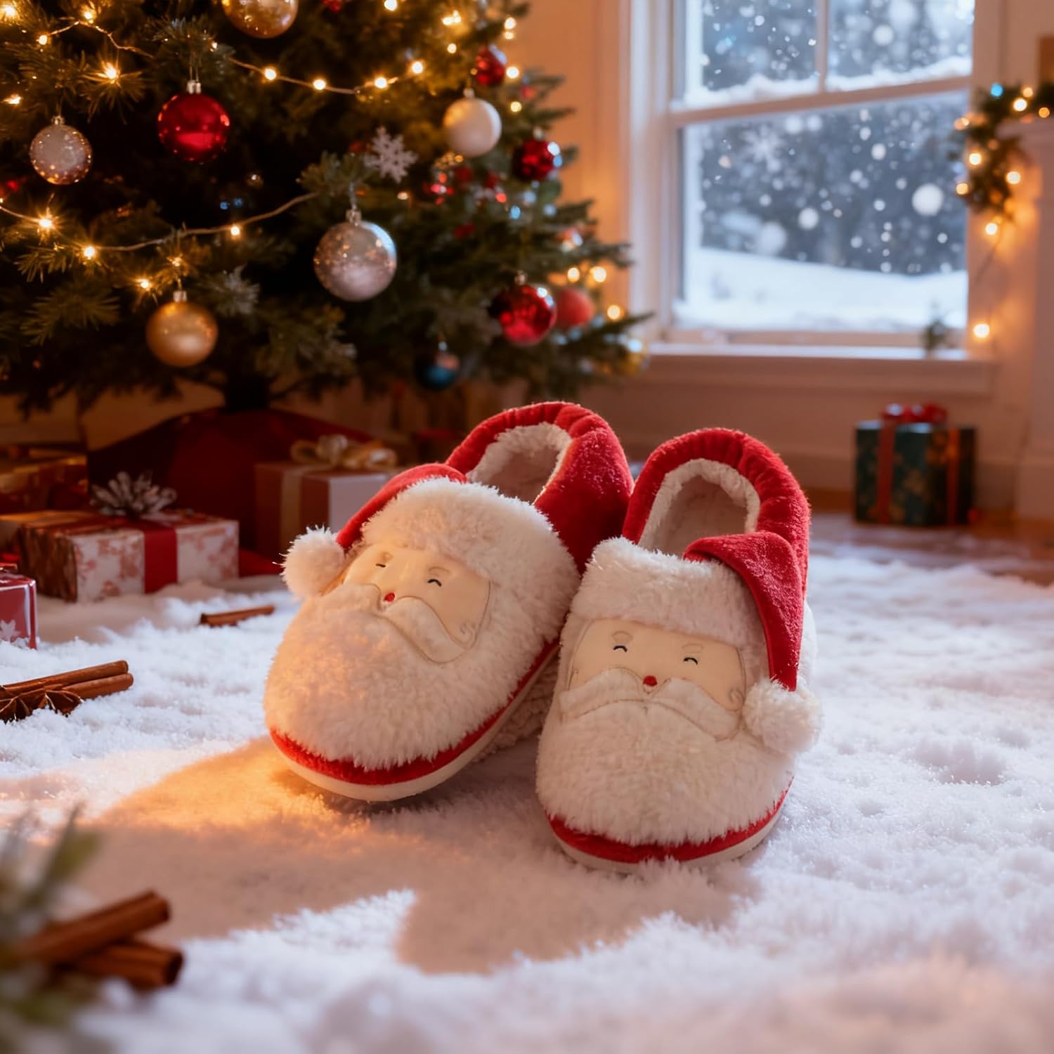 Christmas Family Holiday Slippers Warm Cozy House Shoes