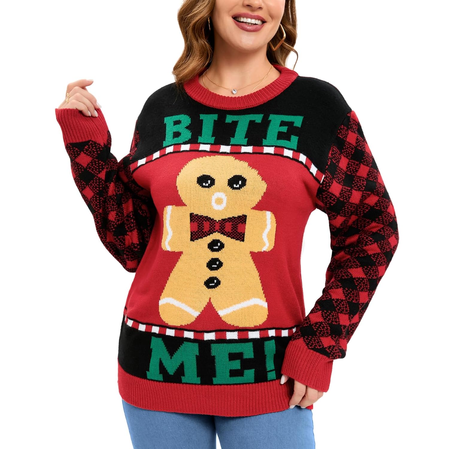 Casual Novelty Printed Christmas Pullover Sweater For Women