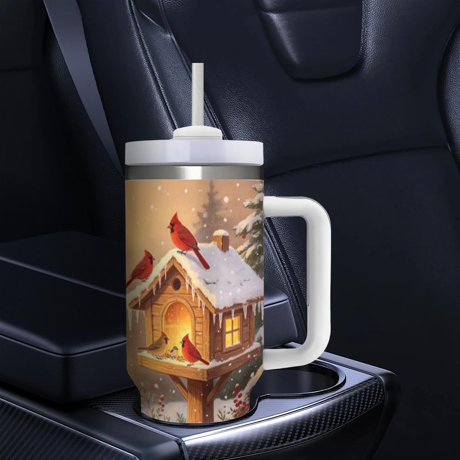 40 oz Christmas Holly Insulated Coffee Tumbler