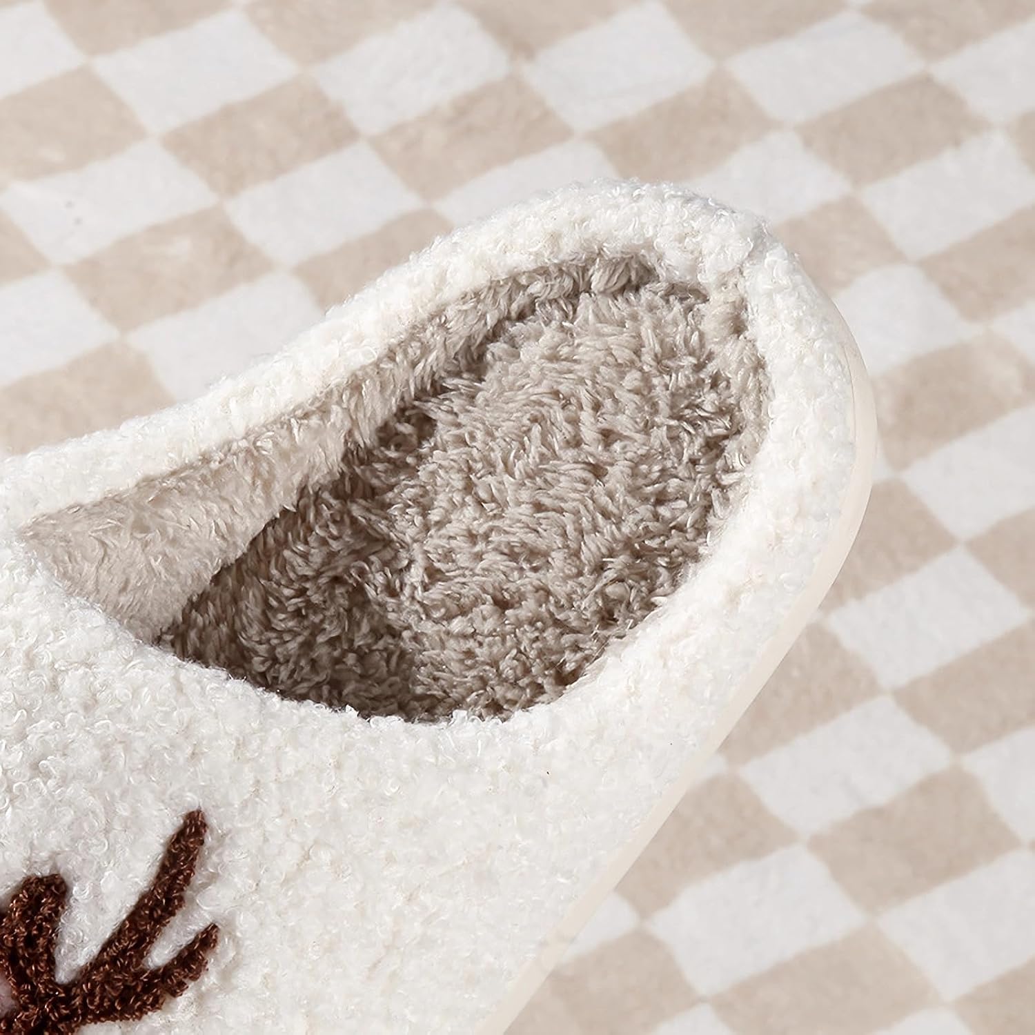 Christmas Fuzzy House Slippers Indoor Outdoor for Women and Men