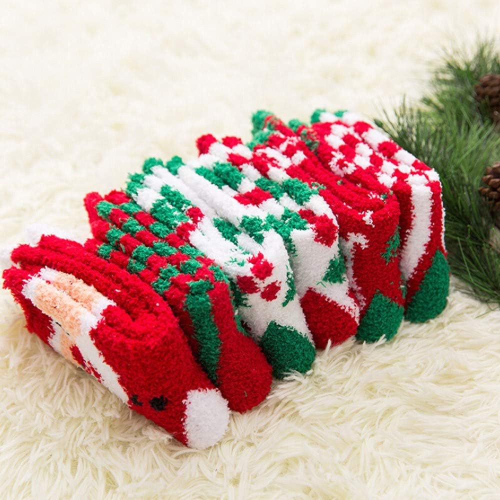 12 Pairs Warm Christmas Fuzzy Socks For Women