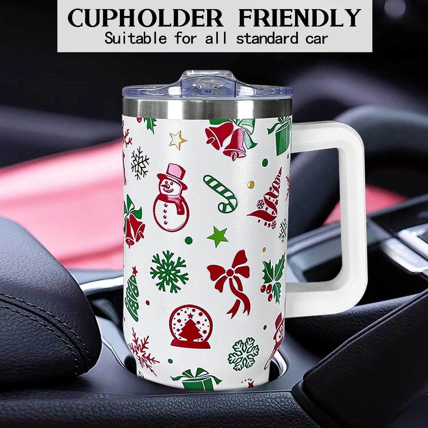 40 oz Christmas Snowman Snowflake Reindeer Stainless Steel Insulated Travel Tumbler