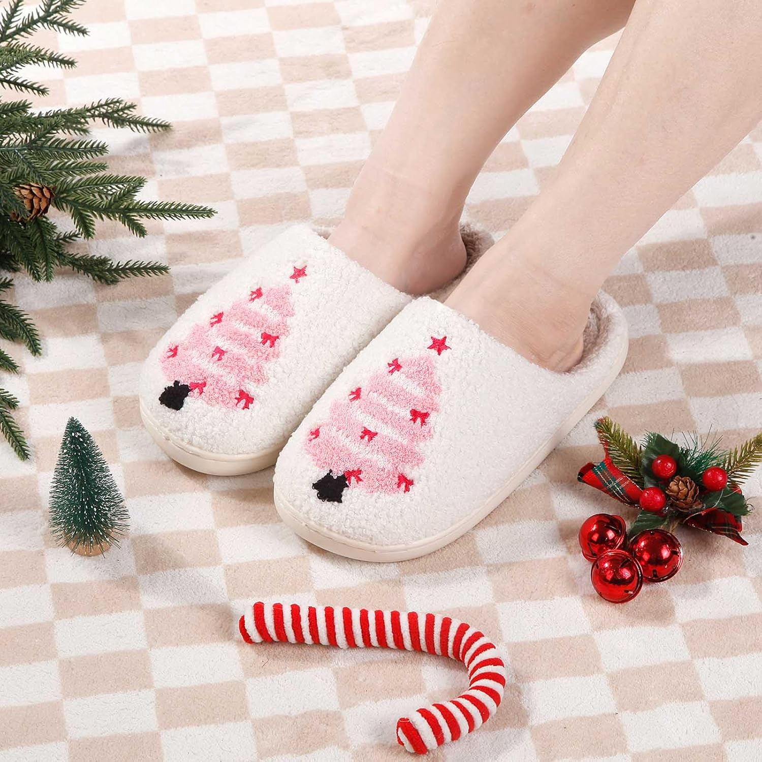 Christmas Memory Foam Winter House Slippers for Women and Men