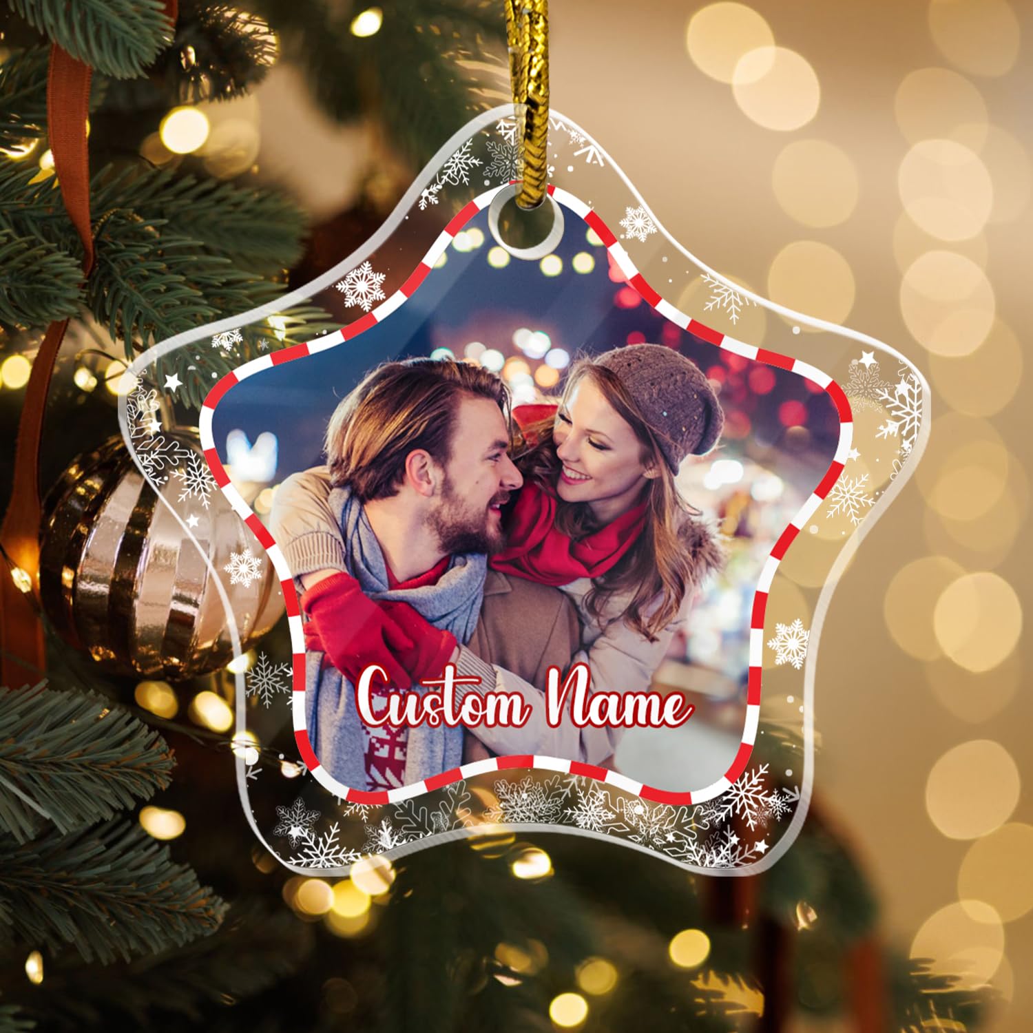 Personalized Dog Photo Crystal Ornament For Christmas Decor  