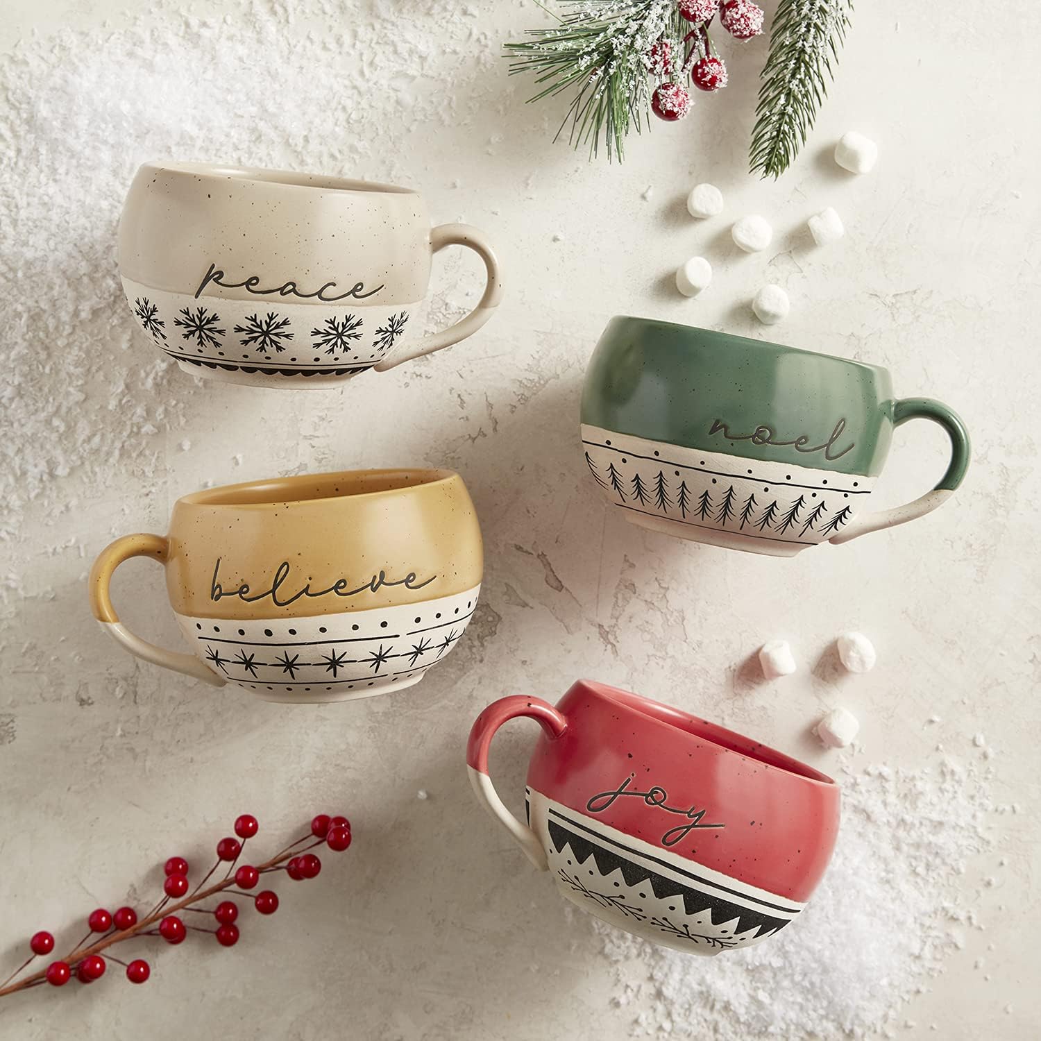 16 Oz Christmas Peace Printed Mug For Men And Women
