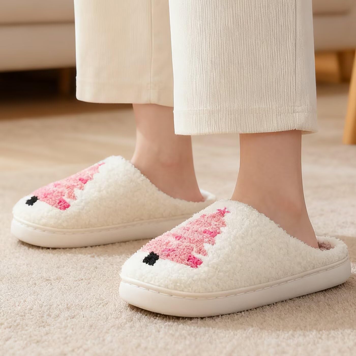 Anti Slip Warm Fuzzy Cozy Indoor Outdoor Slippers For Men And Women