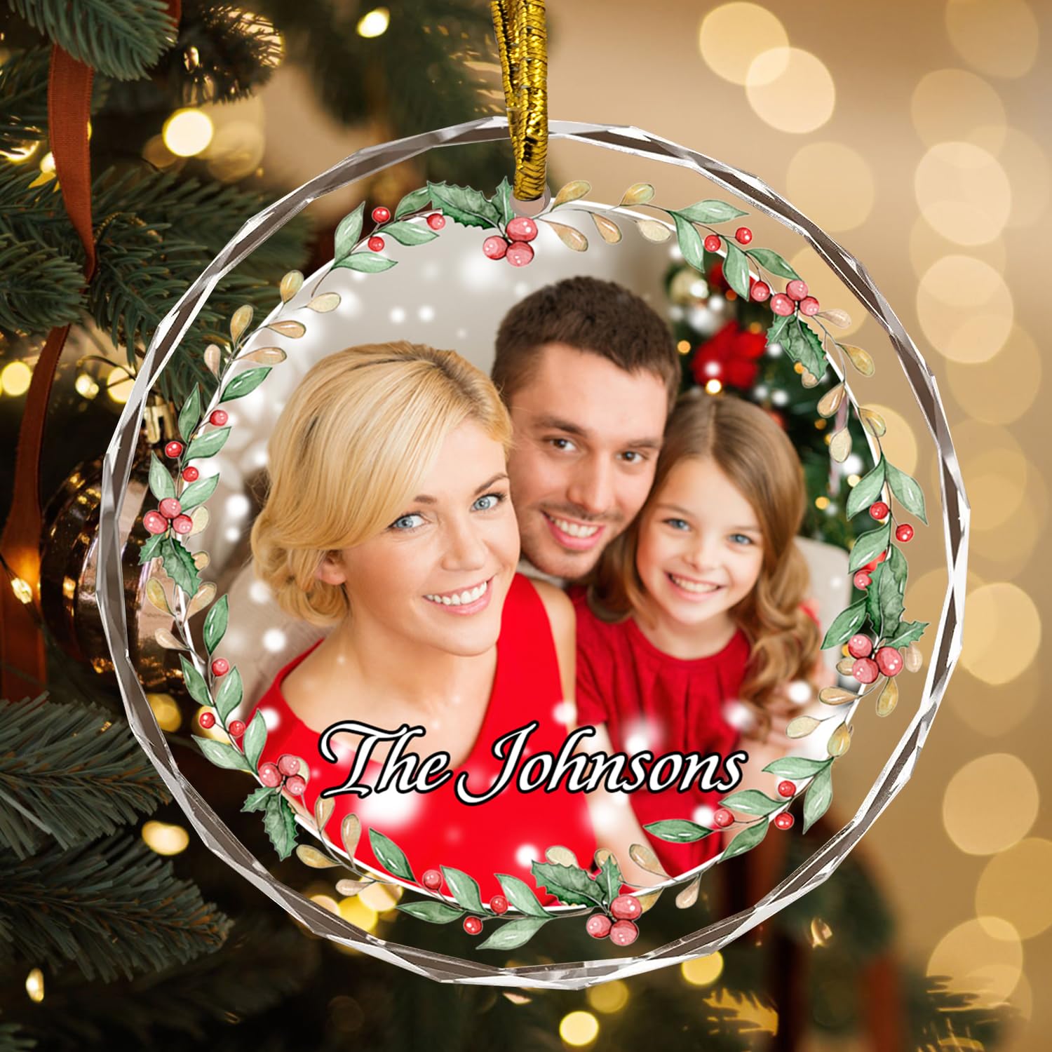 Personalized Dog Photo Crystal Ornament For Christmas Decor  