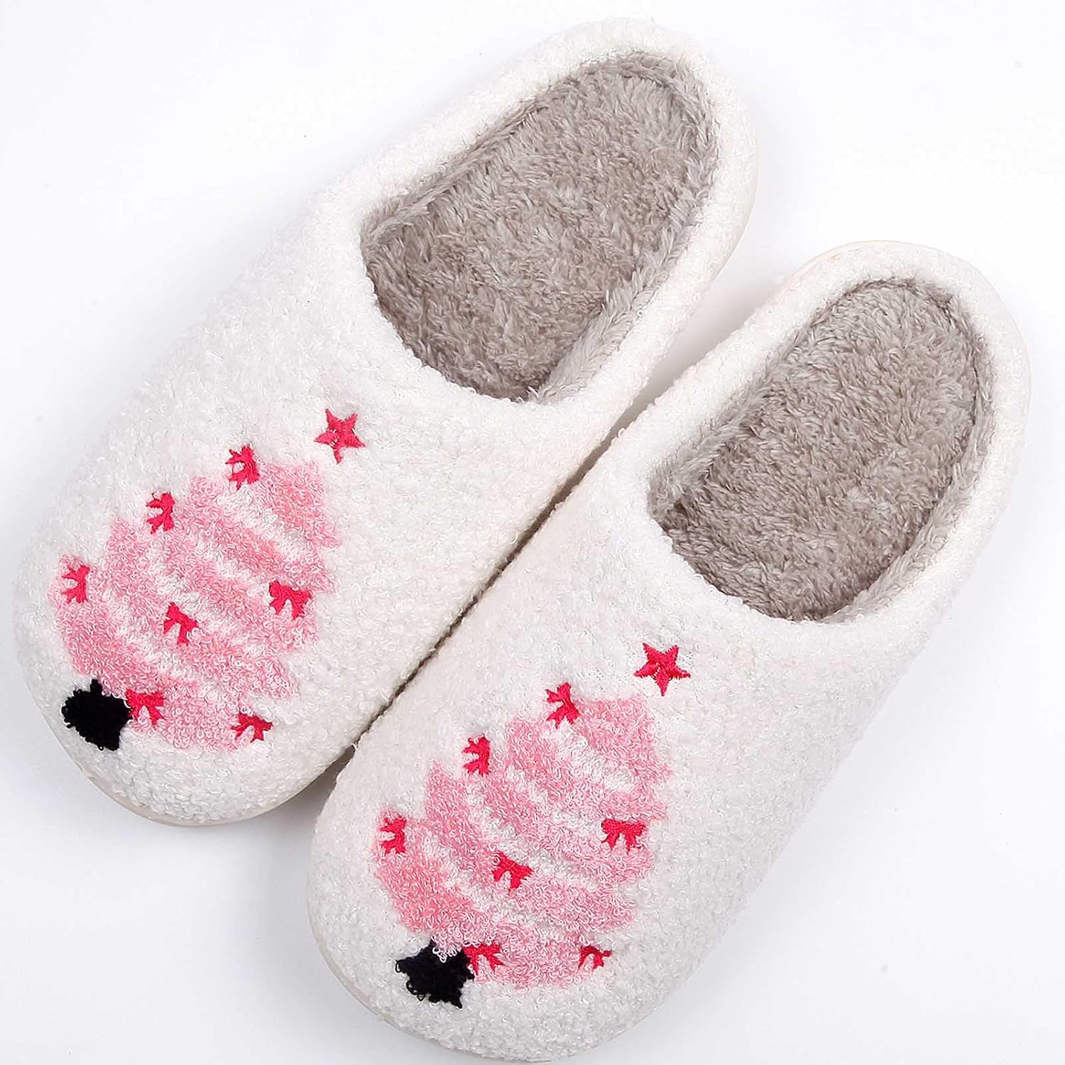 Christmas Memory Foam Winter House Slippers for Women and Men