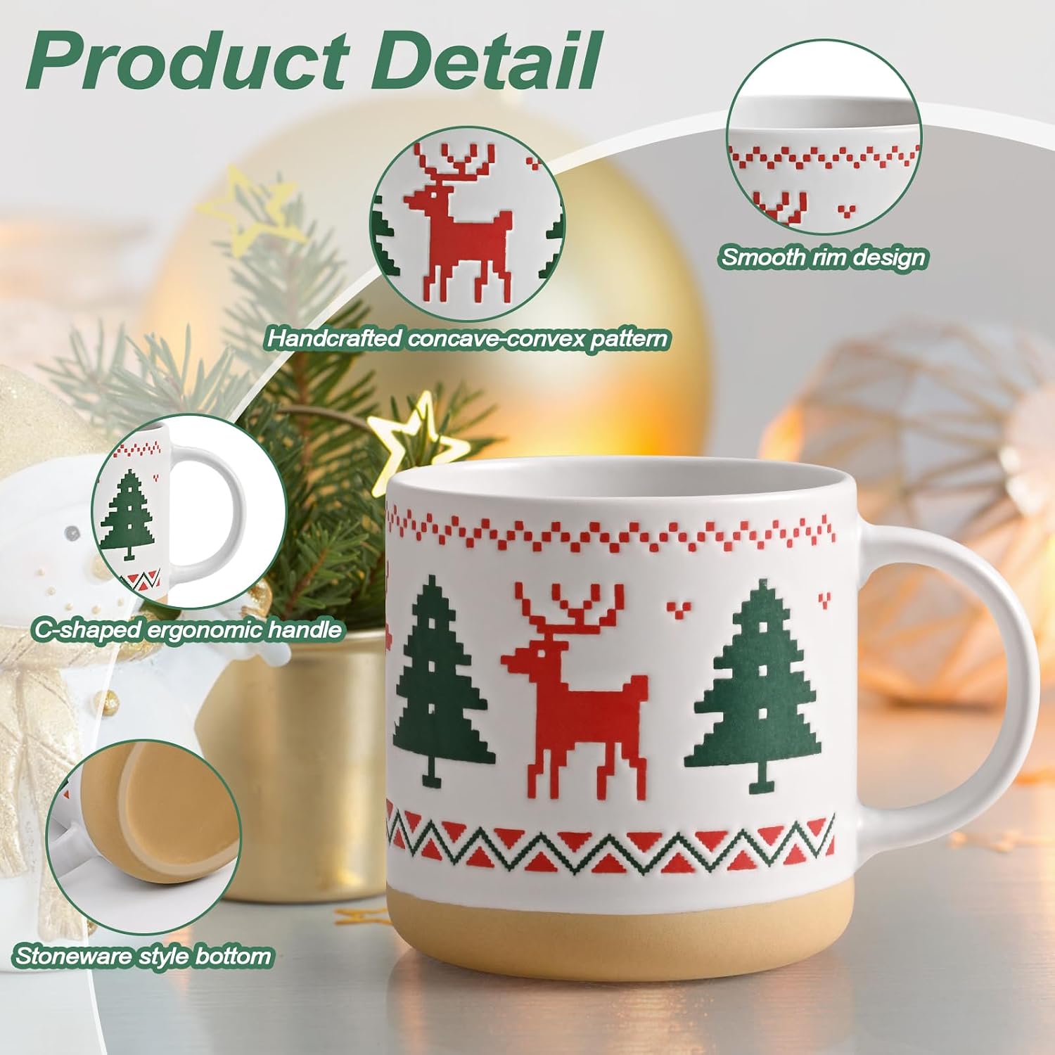 Christmas Holiday Mug Set With Festive Designs