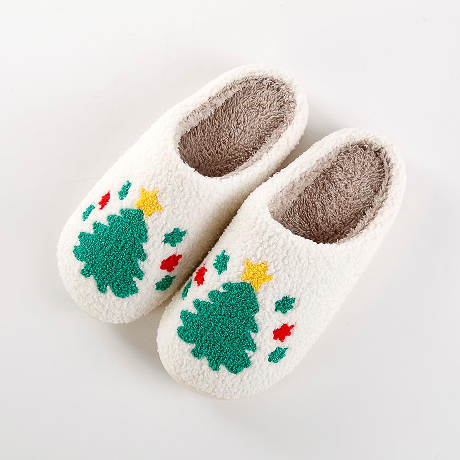 Christmas Plush Winter House Slippers Soft Warm Shoes for Women and Men