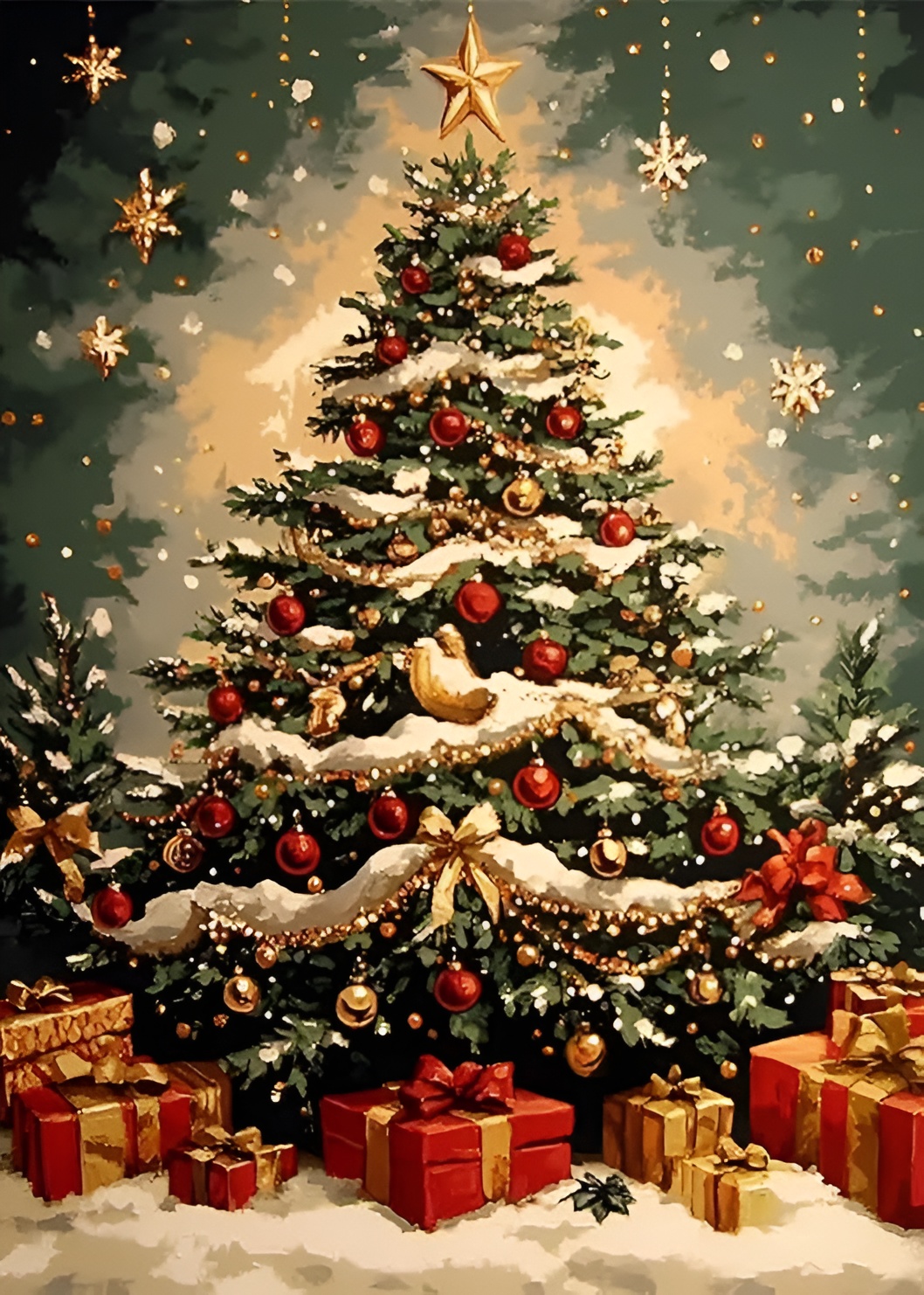 Winter Christmas Tree Star Diamond Art Kits for Adults