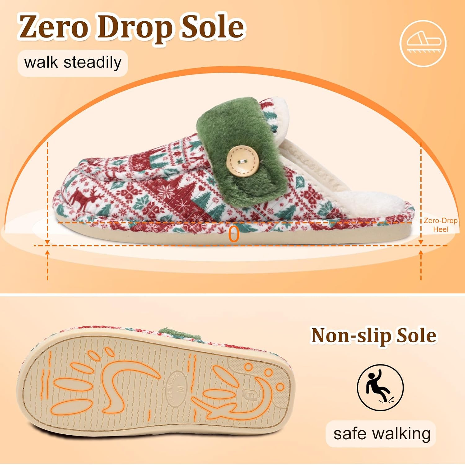 Christmas Fuzzy Indoor House Slippers for Women