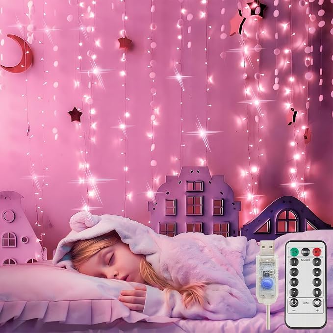 LED Curtain String Lights For Bedroom And Christmas Decor