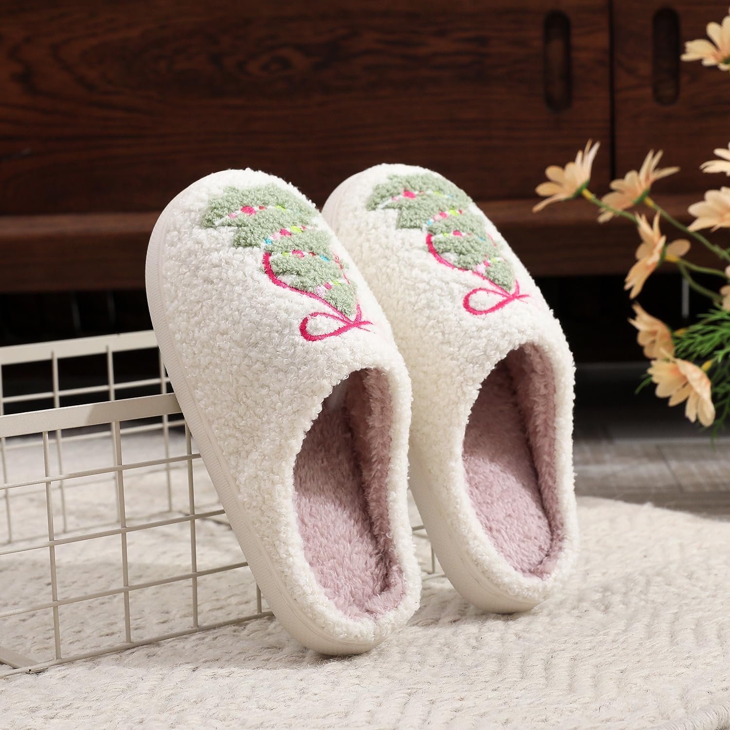 Christmas Soft Plush Warm Fuzzy Slippers for Women and Men