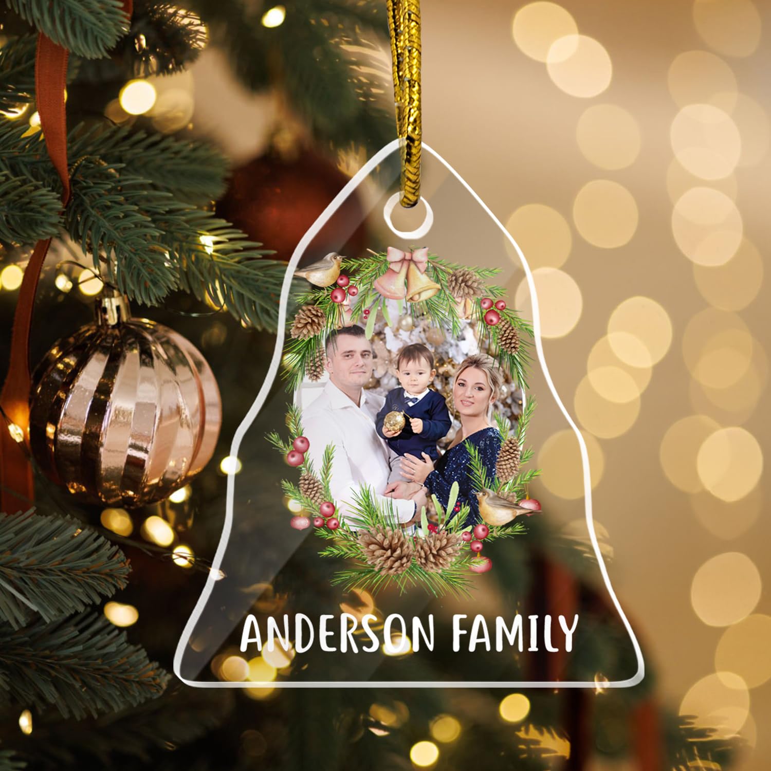 Personalized Dog Photo Crystal Ornament For Christmas Decor  