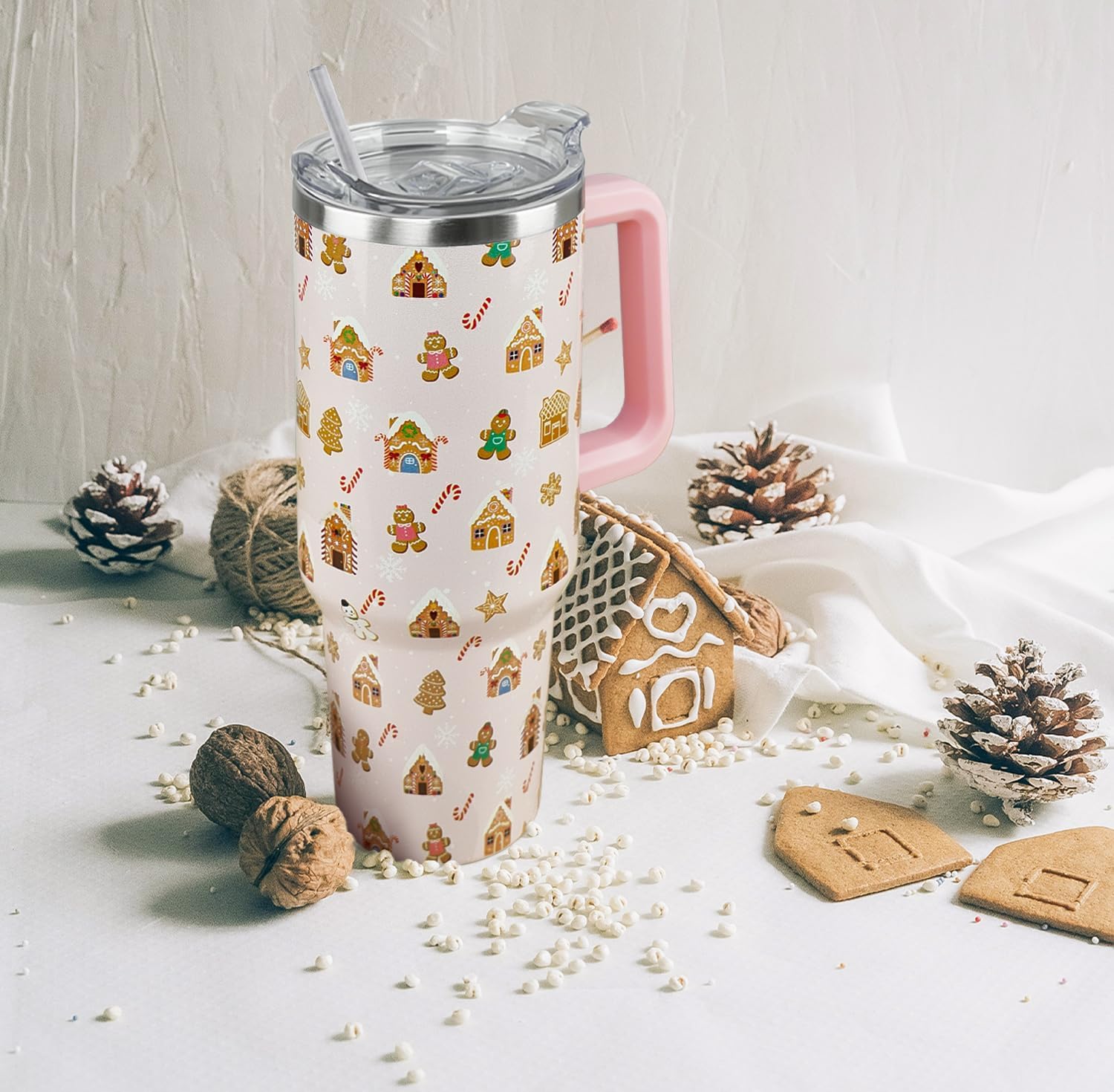 40 oz Christmas Nutcracker Santa Reindeer Tumbler Cup