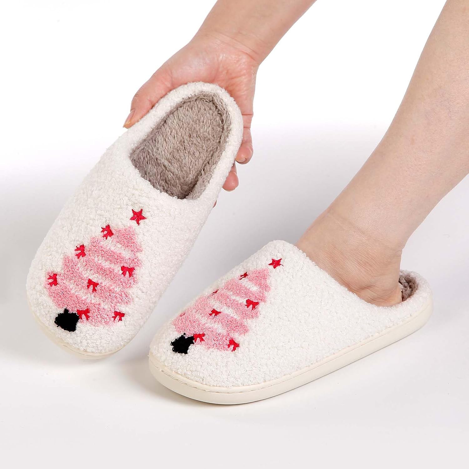 Christmas Memory Foam Winter House Slippers for Women and Men