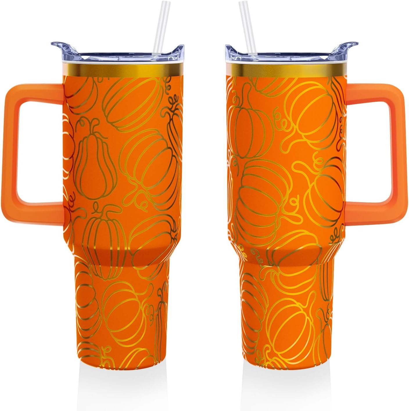 40 oz Christmas Insulated Tumbler with Handle Lid and Straw