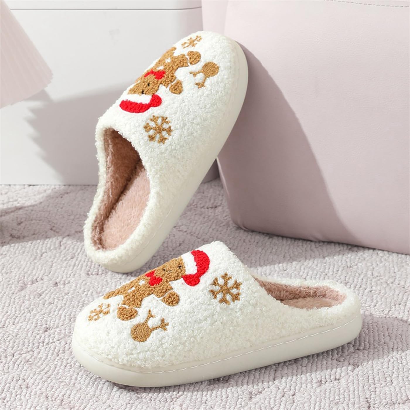 Anti Slip Warm Fuzzy Cozy Indoor Outdoor Slippers For Men And Women