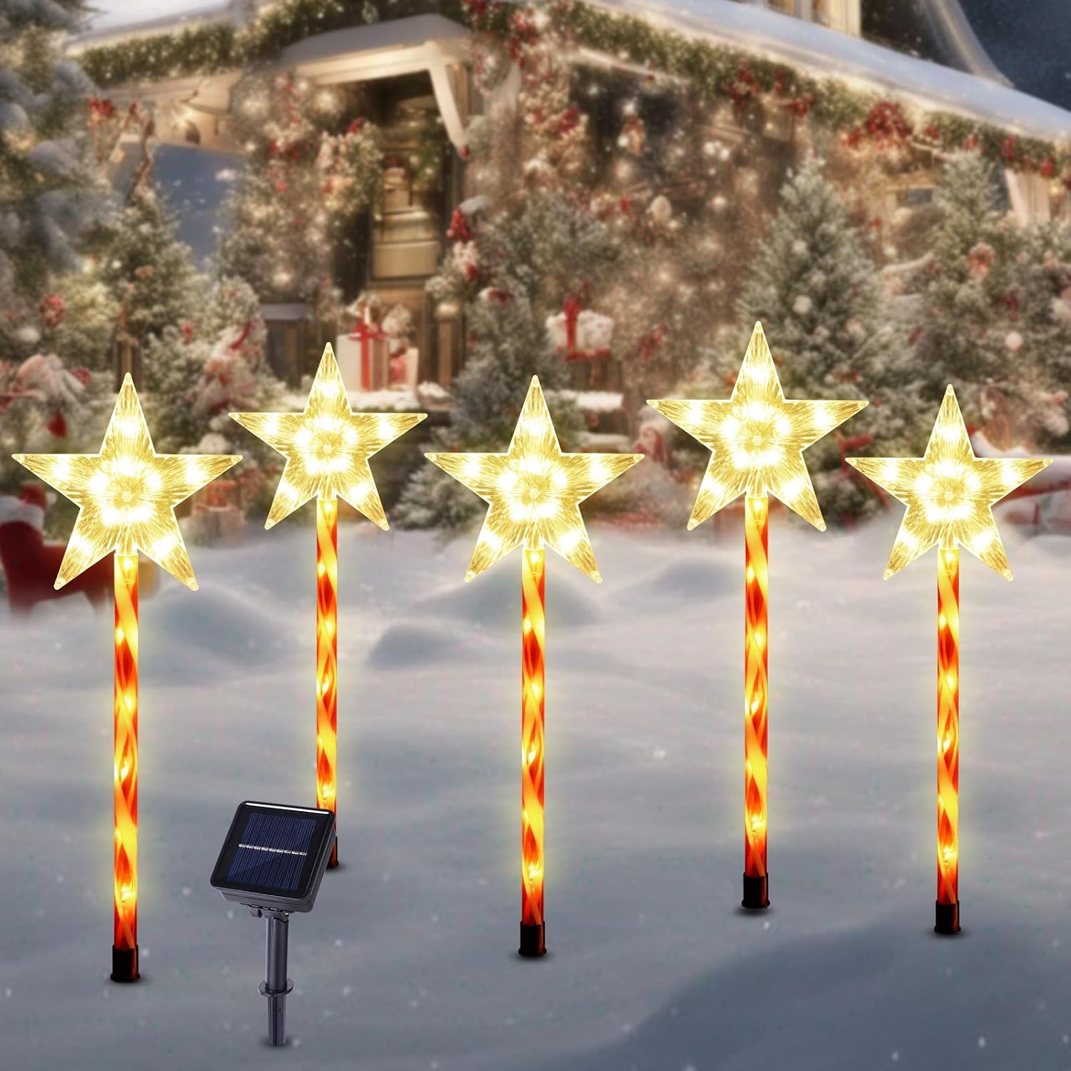 Solar Christmas Tree Pathway Lights for Outdoor Decorations