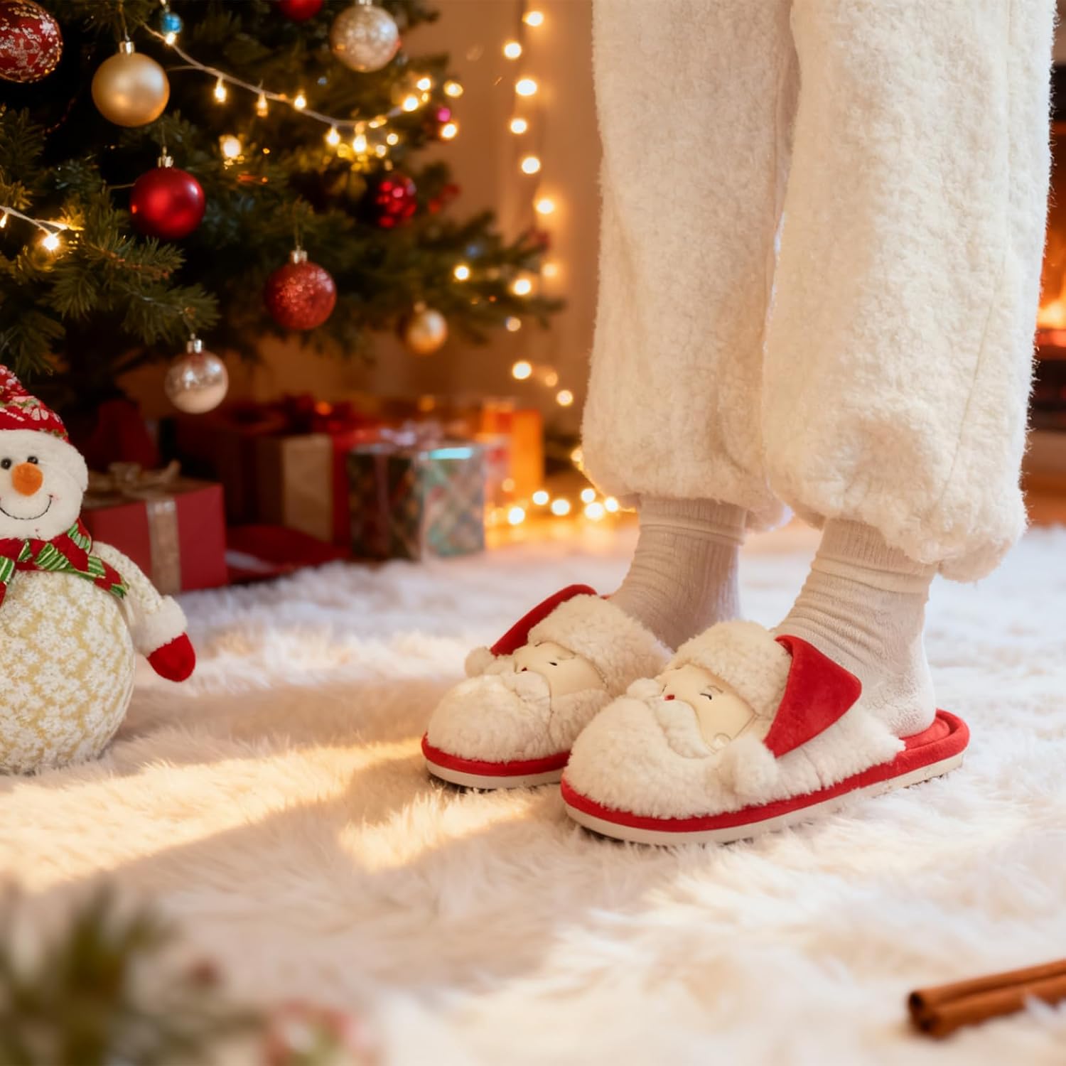 Christmas Family Holiday Slippers Warm Cozy House Shoes
