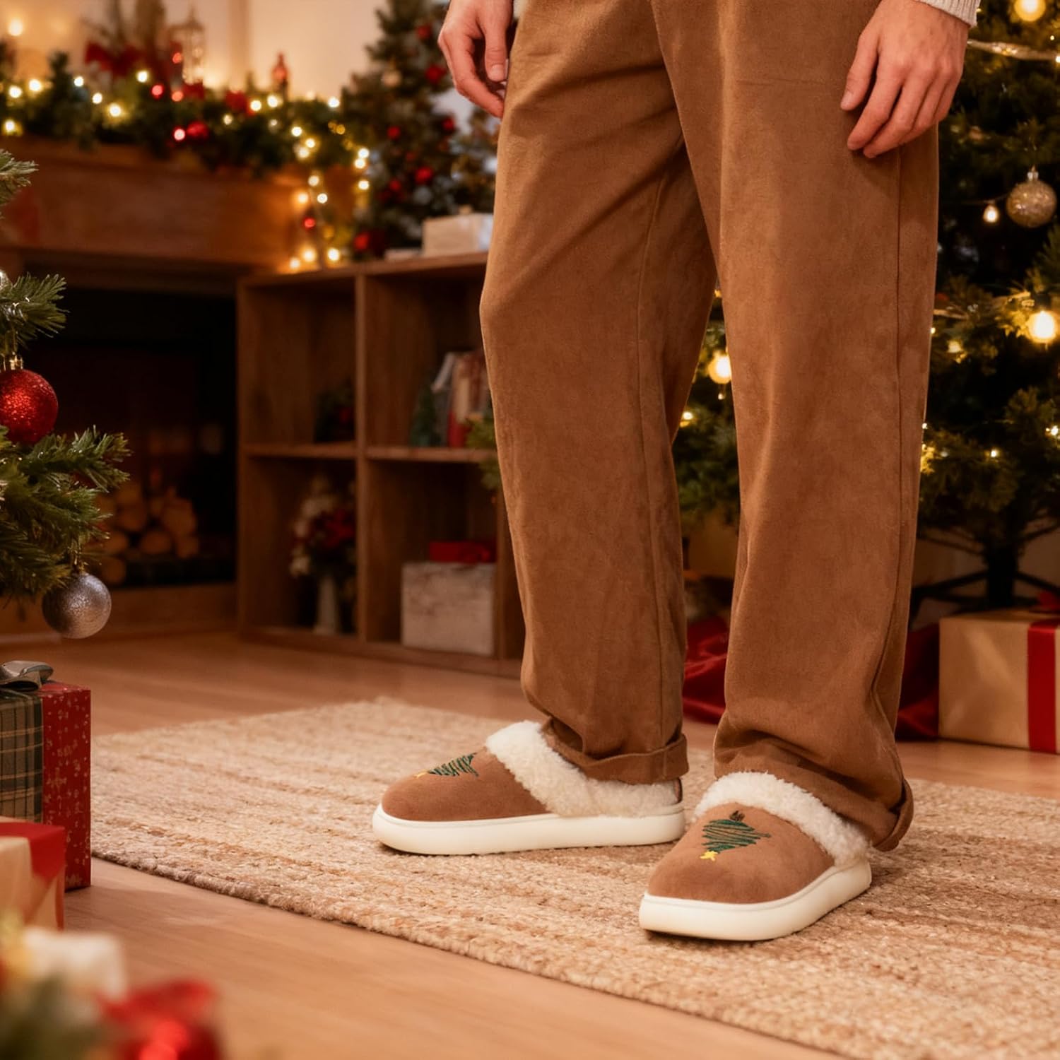 Christmas Family Holiday Slippers Warm Cozy House Shoes