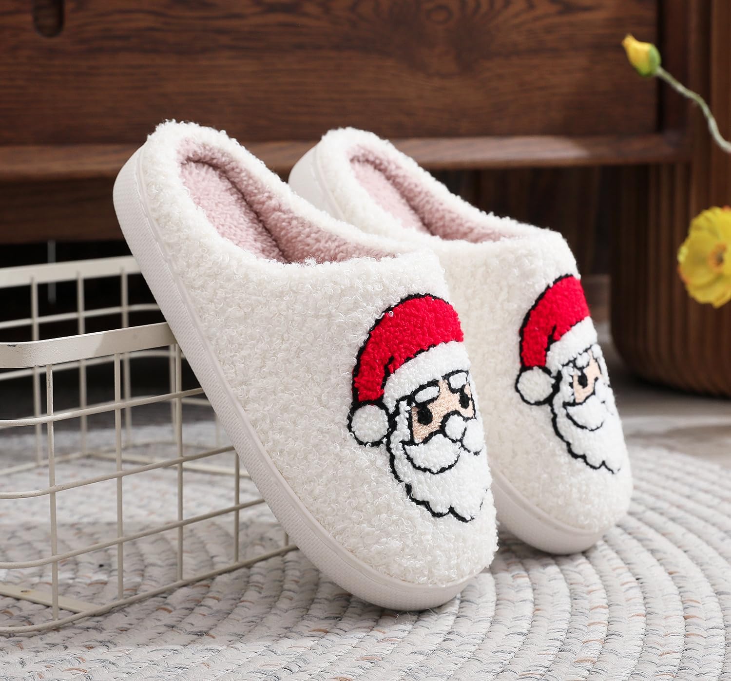Christmas Soft Plush Warm Fuzzy Slippers for Women and Men