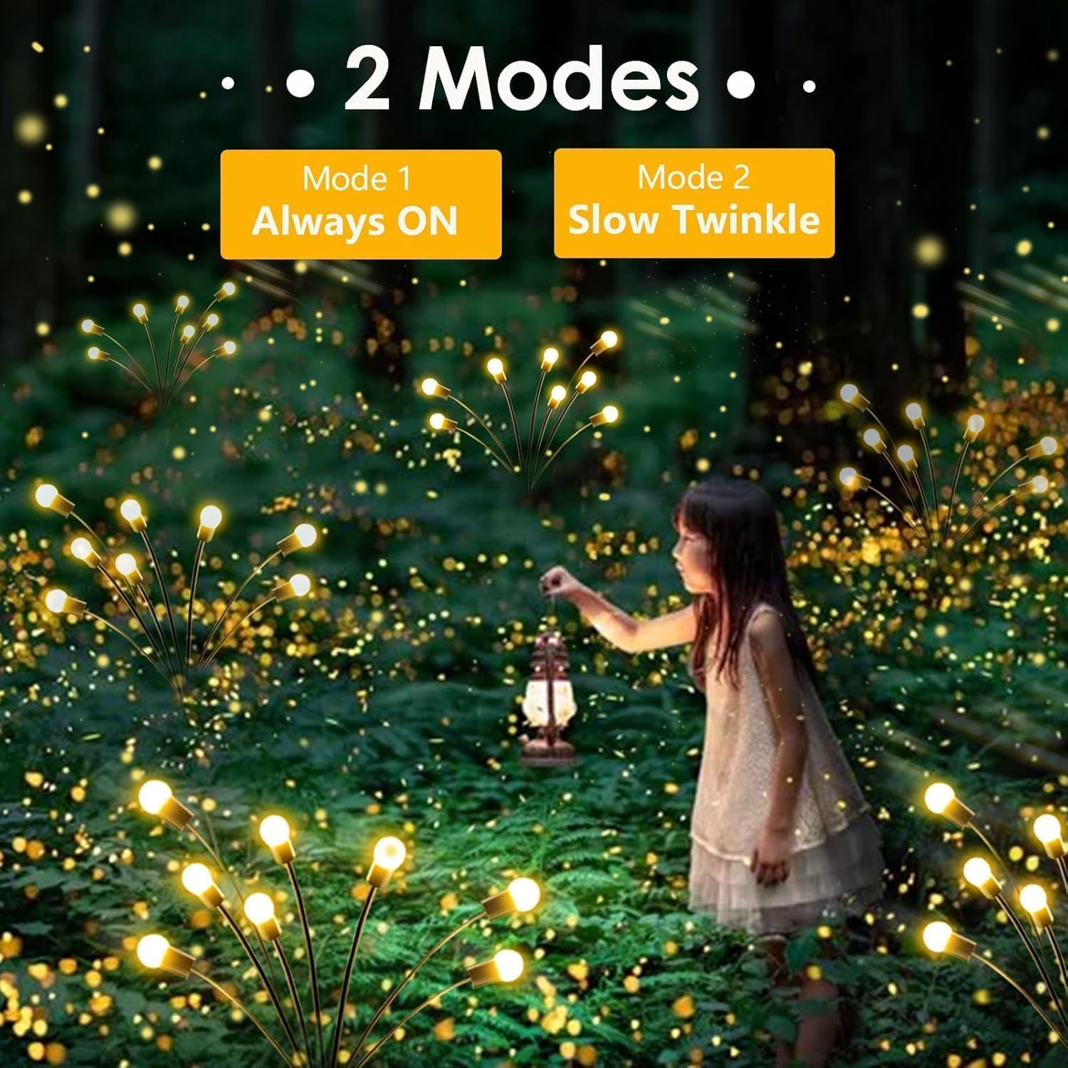 Pack of 6 Solar Firefly Garden Lights for Outdoor Decor