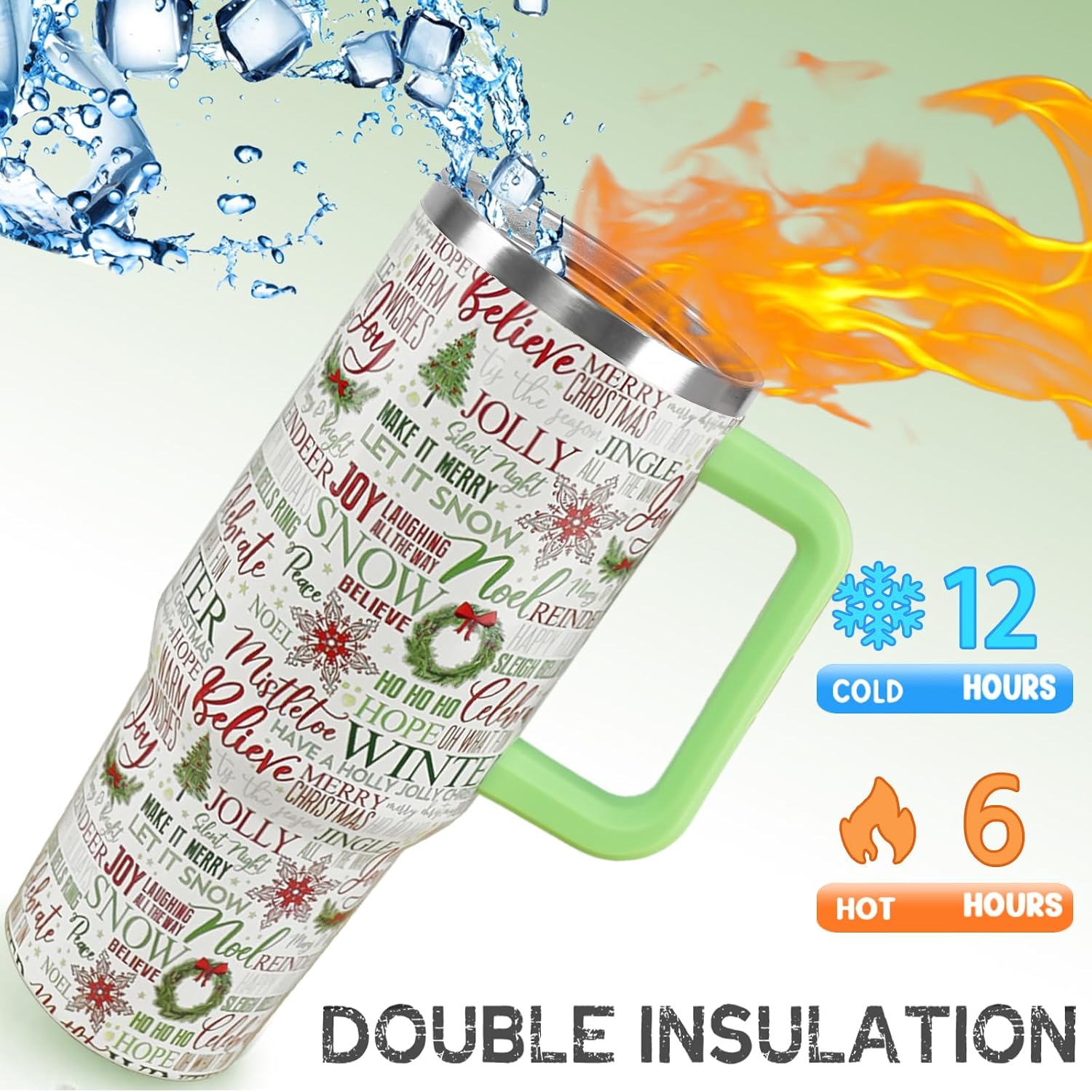40 oz Christmas Tree Stainless Steel Insulated Travel Tumbler