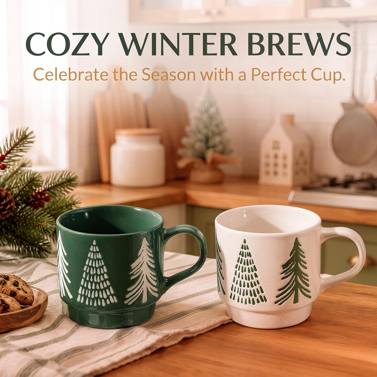 2 Pieces Christmas Espresso Cups Set For Gifts