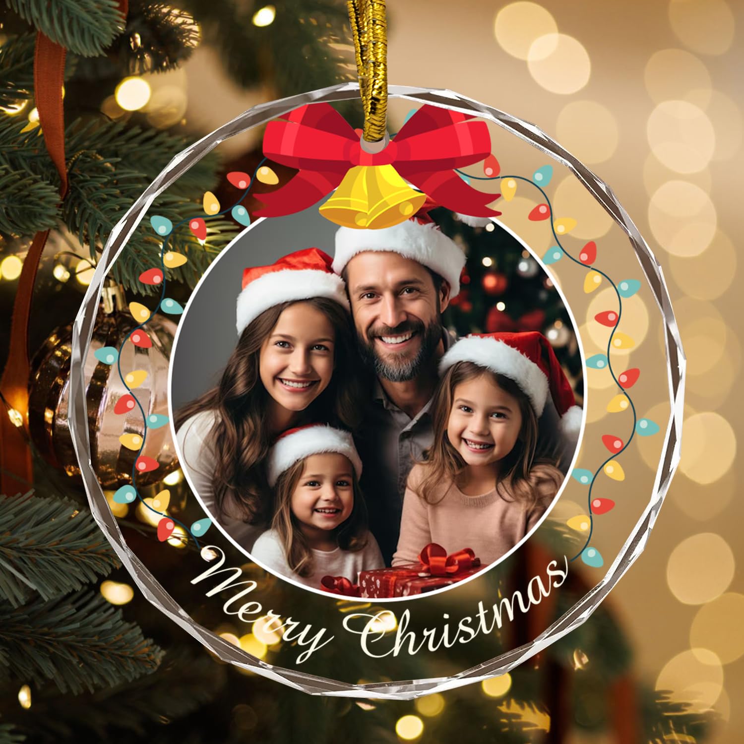 Personalized Dog Photo Crystal Ornament For Christmas Decor  