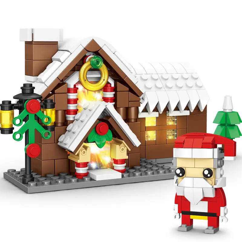 304 Pieces Santa Tree And Festive House Building Toy  
