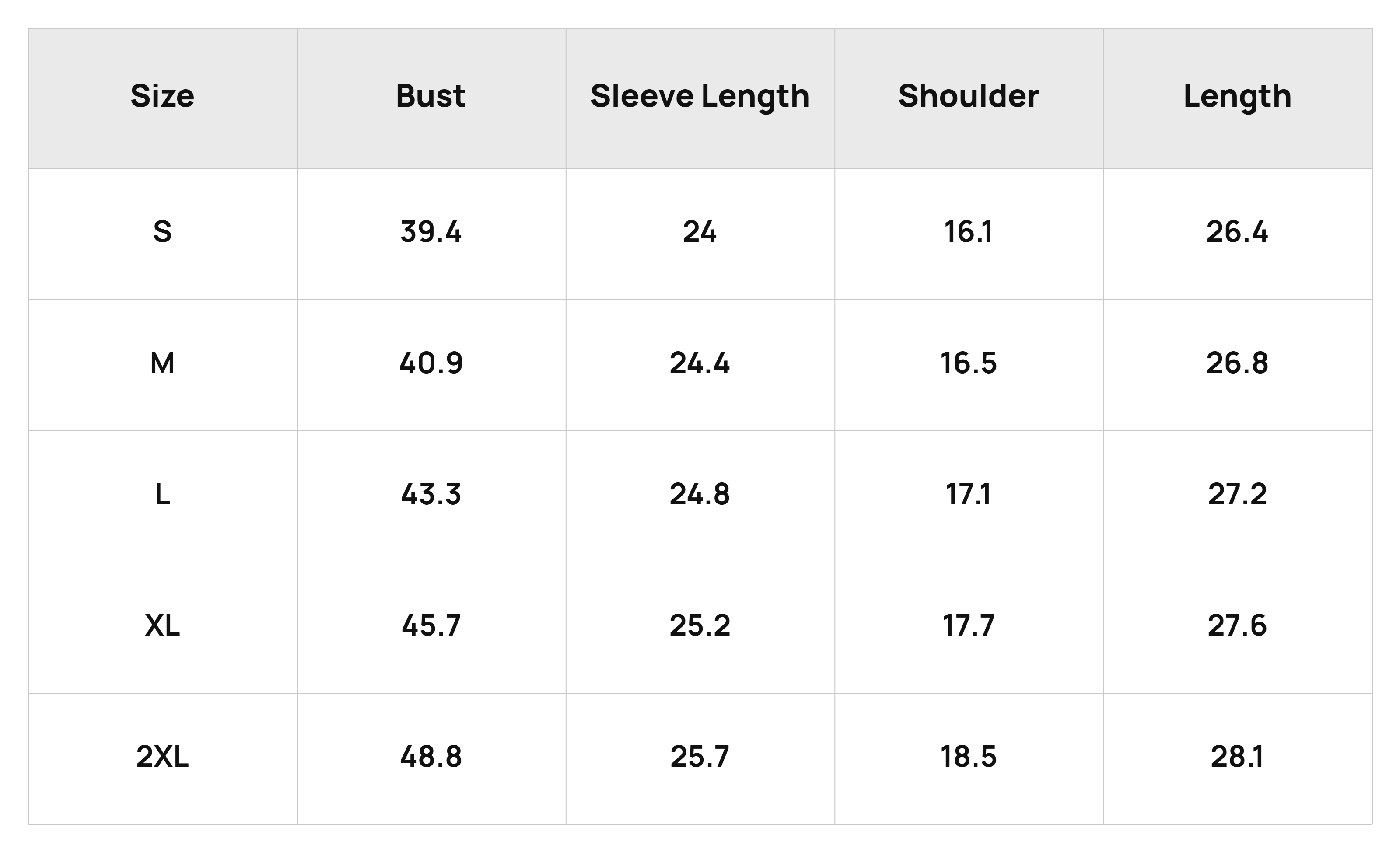 Size Chart