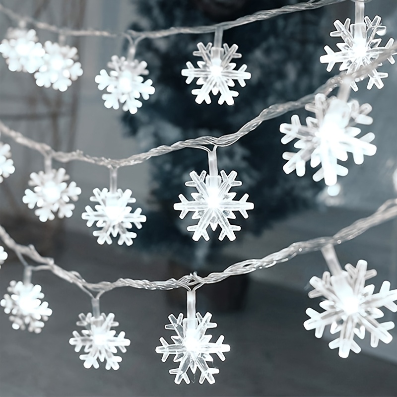 Pack of 2 Battery Operated Snowflake Fairy String Lights for Holiday Decor