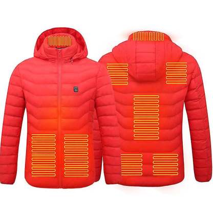 Electric Battery Heated Hooded Jacket - Waterproof , Thermal Heating-Amzemart