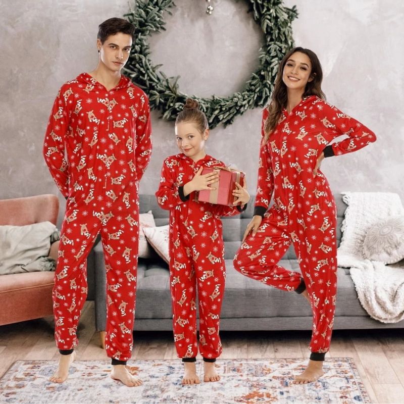 Christmas Jumpsuit Pajama Set - Amzemart