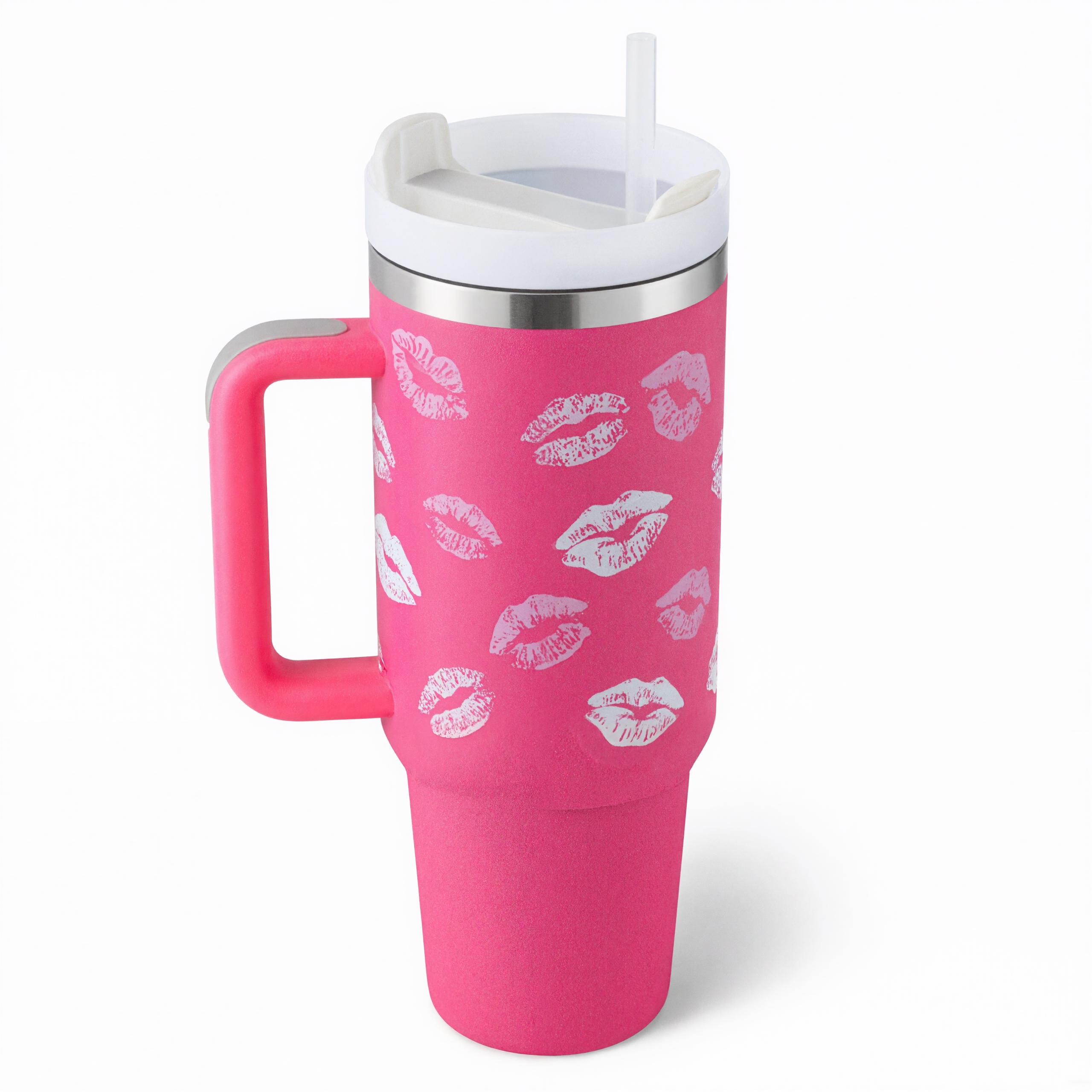 40oz Christmas Thermal Mug with Handle and Straw