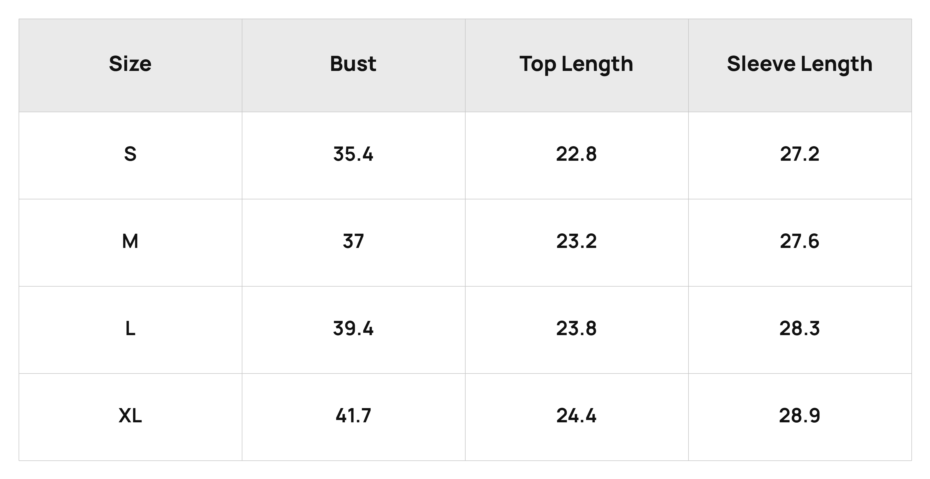Size Chart